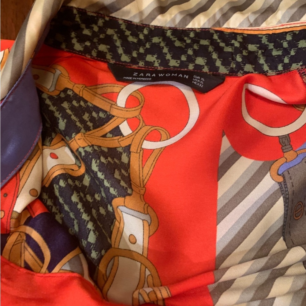 Vibrant Patterned Scarf Patterned Dress, Silky An… - image 2